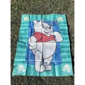 Vtg Disney Winnie the Pooh A Honey Of A Day Yard Garden Large Flag 40x28. 1998